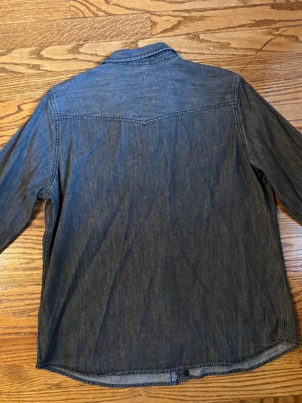 Wild Fable Dark Wash Chambray Western Button Front Shirt Women's Large